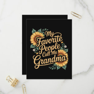 My Favourite People Call Me Grandma Mother's Day Invitation Postcard