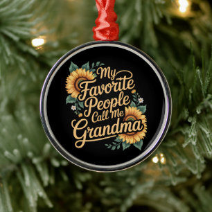 My Favourite People Call Me Grandma Mother's Day Metal Tree Decoration