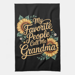 My Favourite People Call Me Grandma Mother's Day Tea Towel