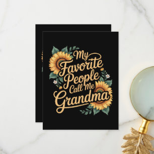My Favourite People Call Me Grandma Mother's Day Thank You Card