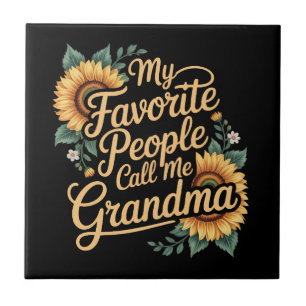 My Favourite People Call Me Grandma Mother's Day Tile