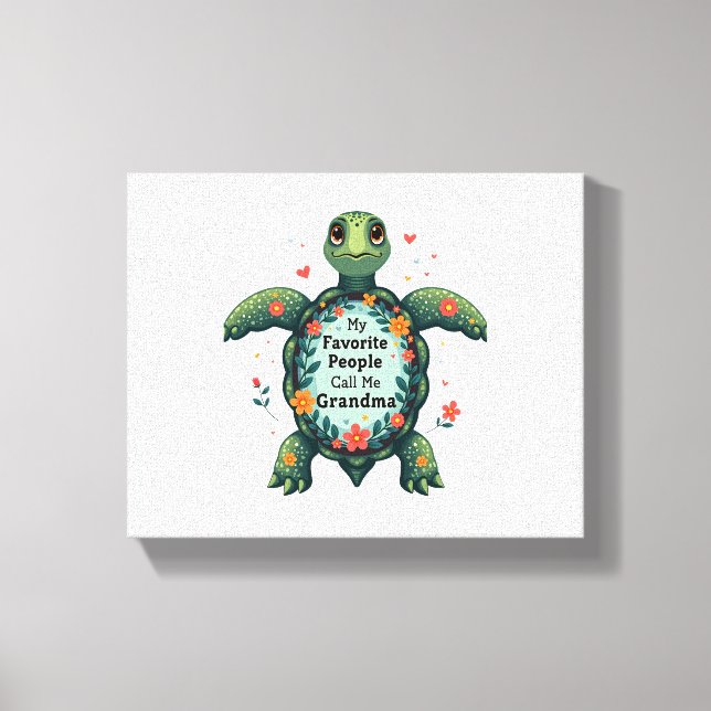 My Favourite People Call Me Grandma Turtle - Grand Canvas Print (Front)