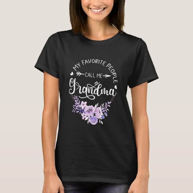 My Favourite People Call Me Grandma Women Floral G T-Shirt (Front)