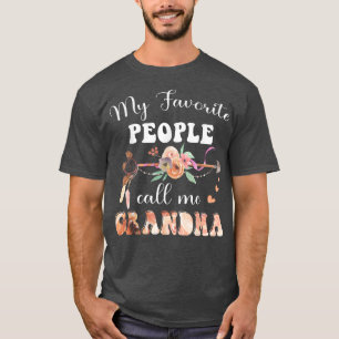 My Favourite People Call Me Grandma Women Floral G T-Shirt