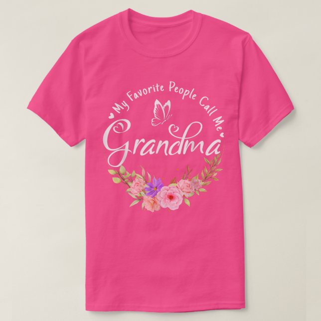 My Favourite People Call Me Grandma Women Flower G T-Shirt (Design Front)