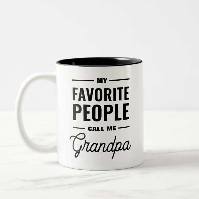 My Favourite People Call Me Grandpa Two-Tone Coffee Mug (Left)