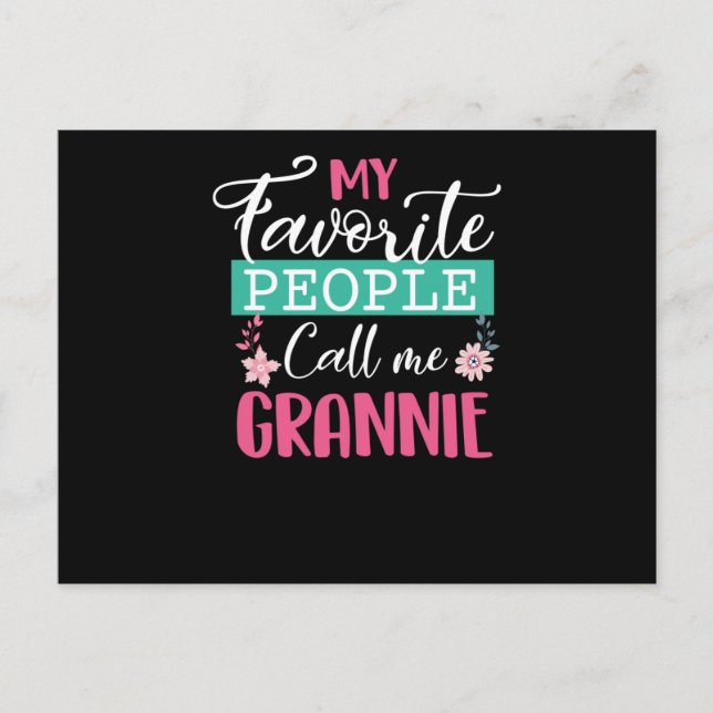 My Favourite People Call Me Grannie Grandma Mother Invitation Postcard (Front)