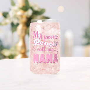 My Favourite People call me Mama Mother's Pink Can Glass