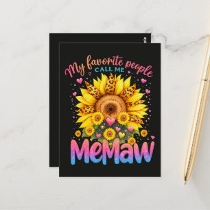 My Favourite People Call Me Memaw Mothers Day Postcard