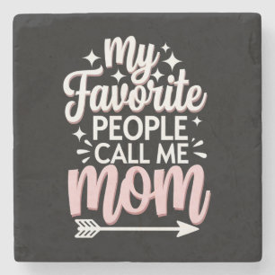 My Favourite People Call Me Mum Mother's Day Flora Stone Coaster