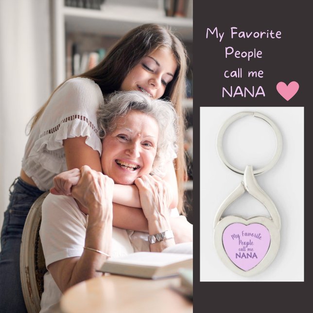 My Favourite People Call Me Nana Purple Heart Key Ring (Creator Uploaded)