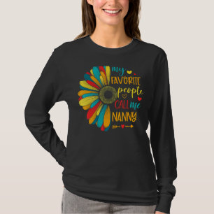 My Favourite People Call Me Nanny Floral Nanny Mot T-Shirt