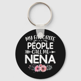 My Favourite People Call Me Nena Cute Pink Floral Key Ring