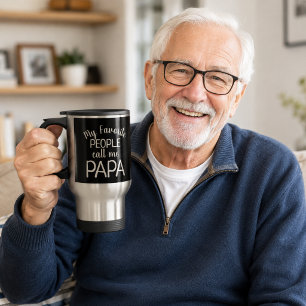 My Favourite People Call Me Papa Grandkid's Photo Travel Mug