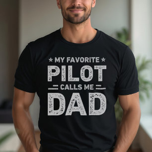 My Favourite Pilot Calls Me Dad Vintage Pilot T-Shirt
