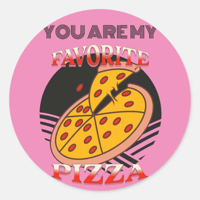 My Favourite Pizza, Elegant cool dad gift   Classic Round Sticker (Front)