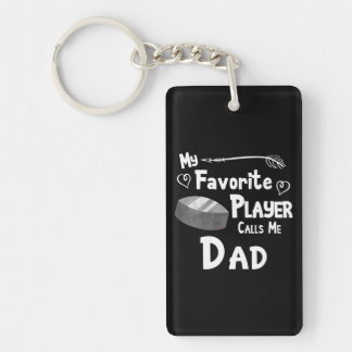My Favourite Player Calls Me Dad Hockey Puck Key Ring