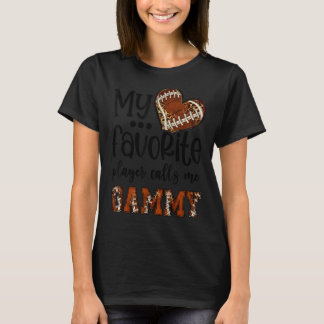 My Favourite Player Calls Me Gammy Football Heart  T-Shirt