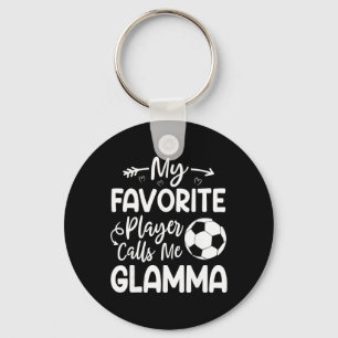 My Favourite Player Calls Me Glamma Soccer Player Key Ring