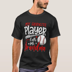 My Favourite Player Calls Me Grandma Baseball Moth T-Shirt