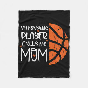 My Favourite Player Calls Me Mum Bysketbyll Gift B Fleece Blanket