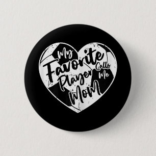 My Favourite Player Calls Me Mum Soccer Heart 6 Cm Round Badge