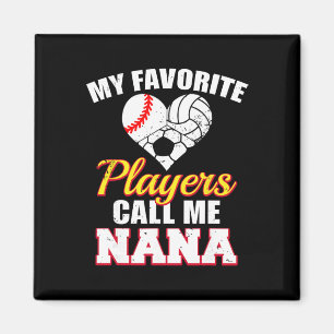 My Favourite Players Baseball Volleyball Soccer Na Magnet
