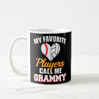 My Favourite Players Call Me Grammy Baseball Voll Coffee Mug