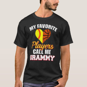 My Favourite Players Call Me Grammy Softball Bas T-Shirt