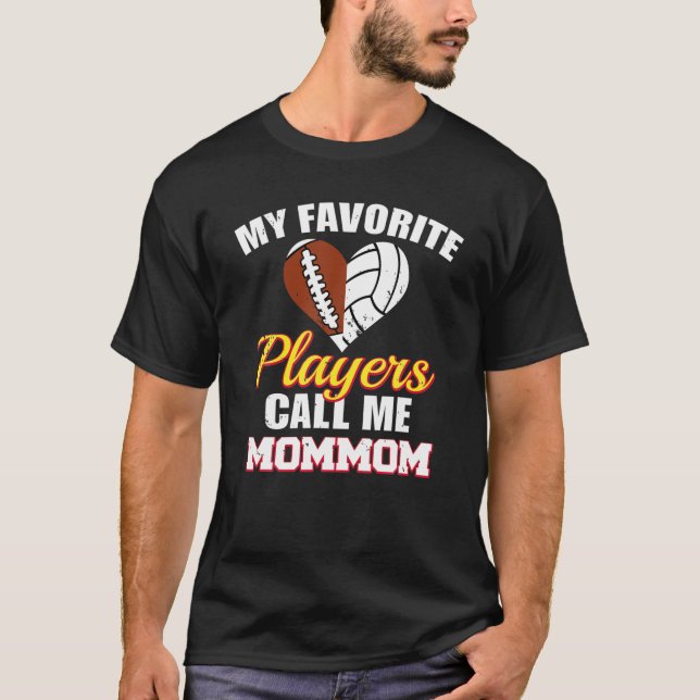 My Favourite Players Call Me Mommom Funny Football T-Shirt (Front)