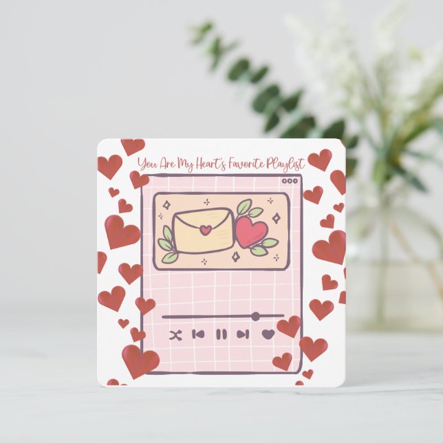 My Favourite Playlist - Valentine's Day Card (Standing Front)