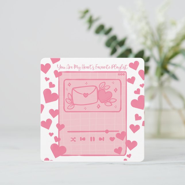 My Favourite Playlist - Valentine's Day Card (Standing Front)