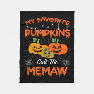 My Favourite Pumpkins Call Me Memaw Halloween Wome Fleece Blanket