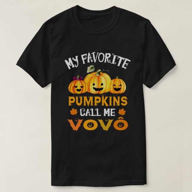 My Favourite Pumpkins Call Me Vovo Funny Halloween T-Shirt (Design Front)