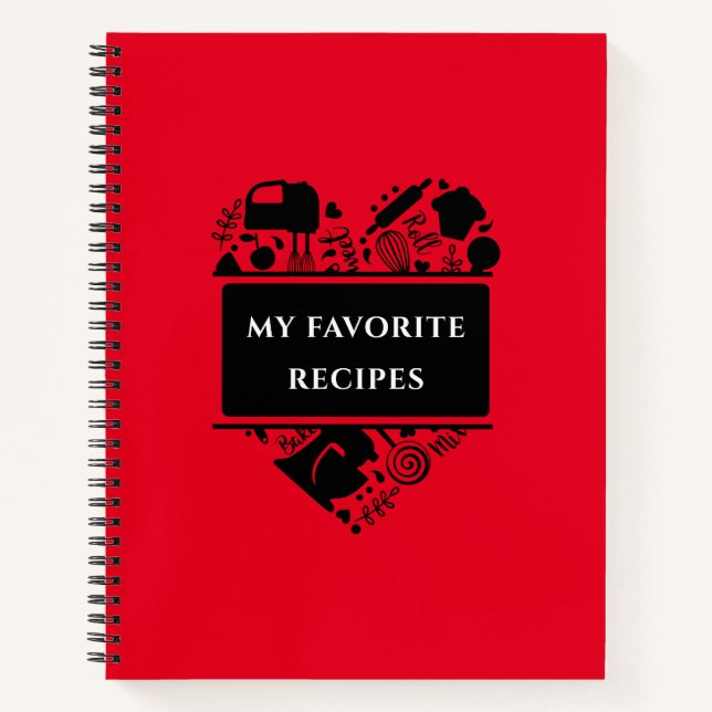My Favourite Recipes Baking Cooking Recipe Notebook (Front)