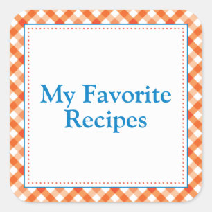My Favourite Recipes Square Sticker