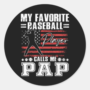 My Favourite Sell Player Calls Me Pap American Fla Classic Round Sticker