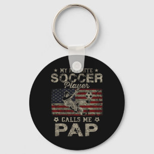 My Favourite Soccer Player Calls Me Pap Usa Flag F Key Ring