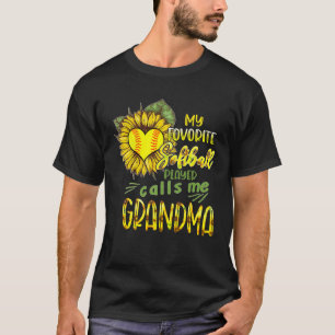 My Favourite Softball Player Call Me Grandma Sunfl T-Shirt