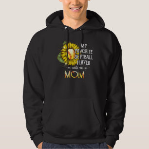 My Favourite Softball Player Calls Me Mum Sunflowe Hoodie