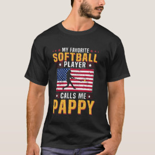 My Favourite Softball Player Calls Me Pappy US Fla T-Shirt