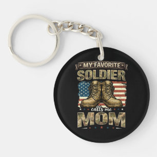 My favourite soldier calls me mum key ring