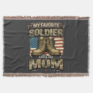 My favourite soldier calls me mum throw blanket