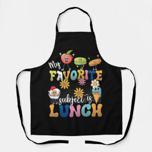 My Favourite Subject Is Lunch Lady Cafeteria Crew  Apron