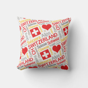 My Favourite Swiss Things Throw Pillow