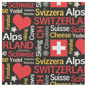 My Favourite Things About Switzerland Fabric
