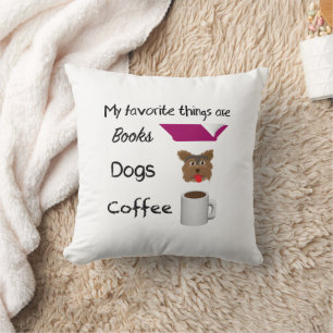 My favourite things Books, Dogs, Coffee Cushion