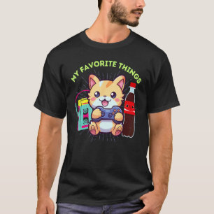 My Favourite Things Cats Gaming Soda Pop & The 80s T-Shirt