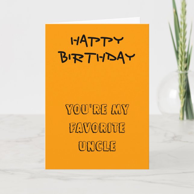 My favourite uncle birthday cards (Front)