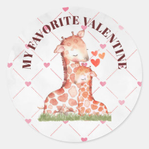 My Favourite Valentine Classic Round Stickers